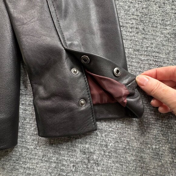 Wilsons Leather Jacket Womens L Black 3M Thinsulate Insulation Blazer Button - Picture 6 of 16